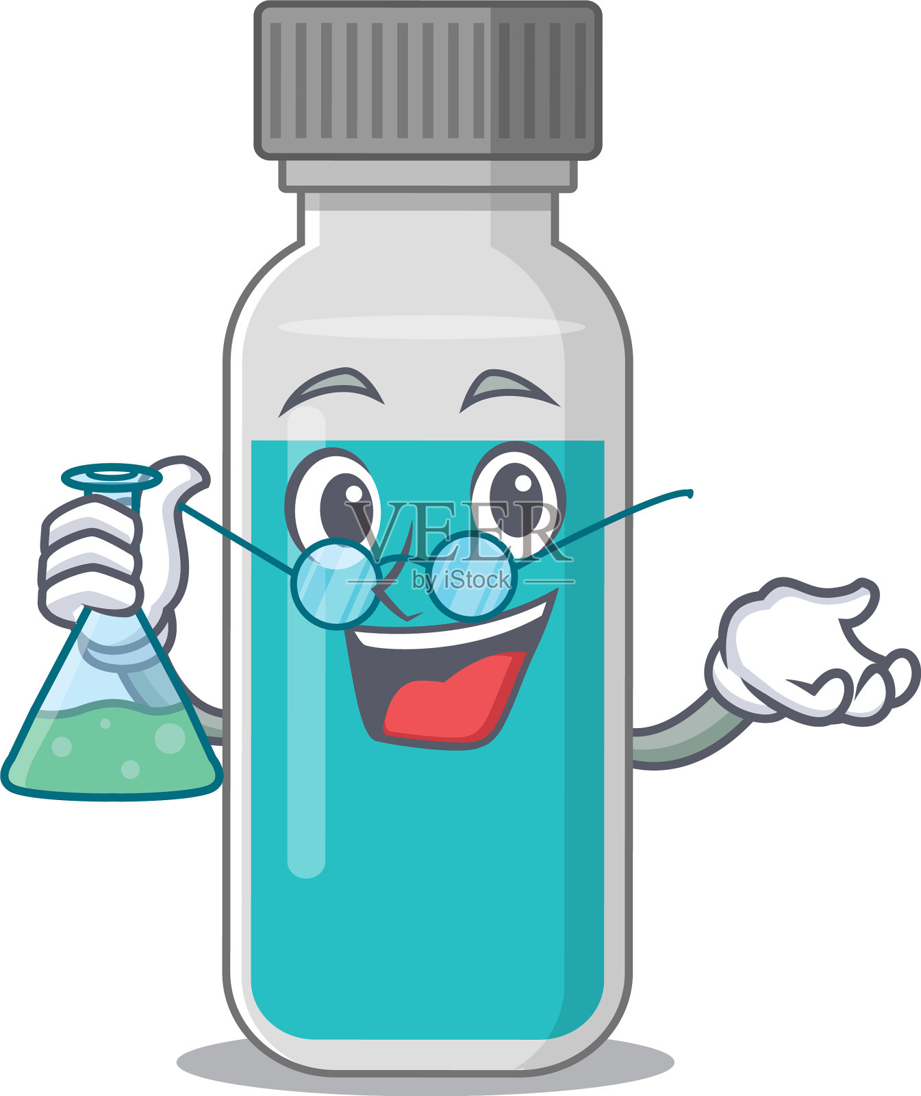 超级天才教授医学测试瓶工作设计元素图片