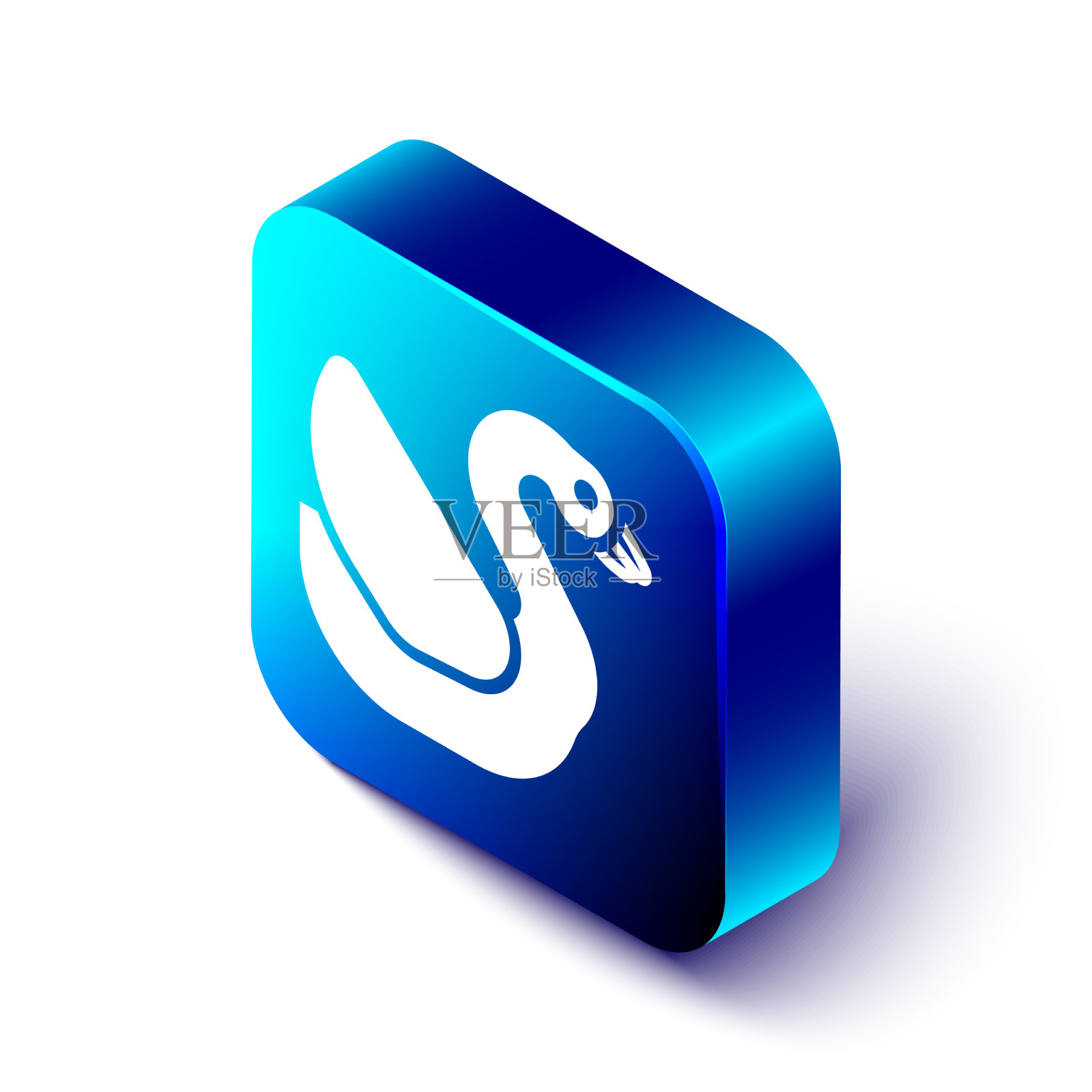 等距天鹅鸟图标孤立在白色插画图片素材