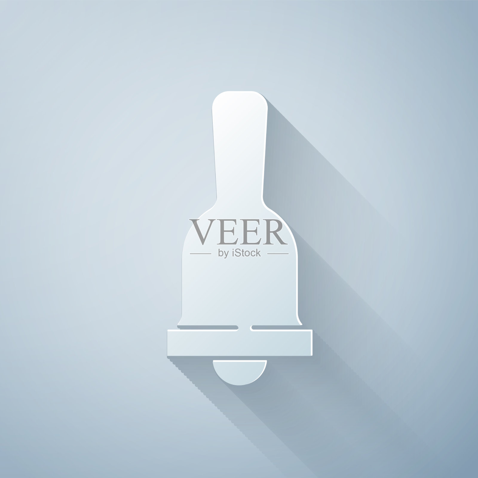 剪纸剪纸铃声图标孤立在灰色插画图片素材