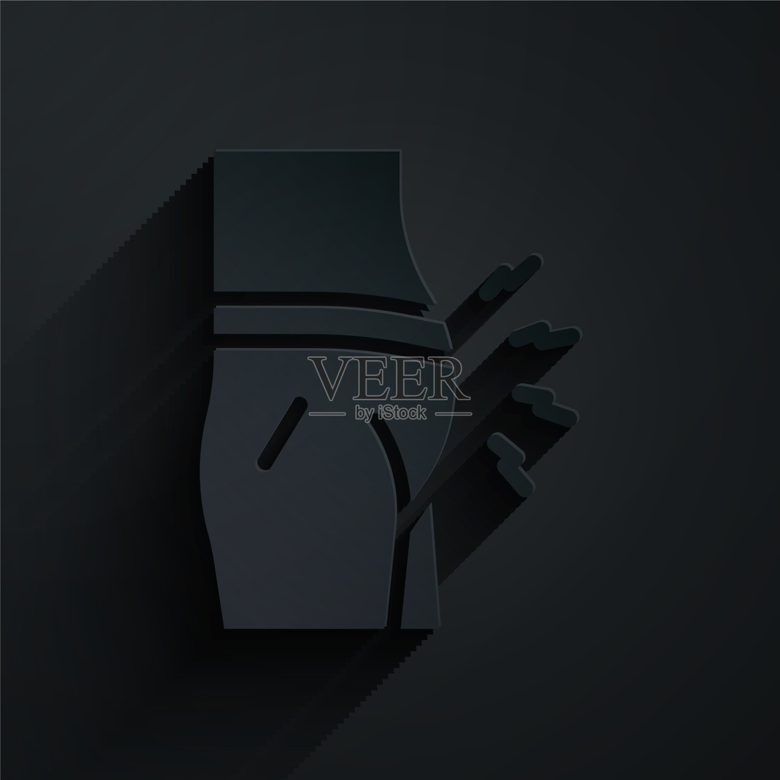 纸切腹胀图标孤立上插画图片素材