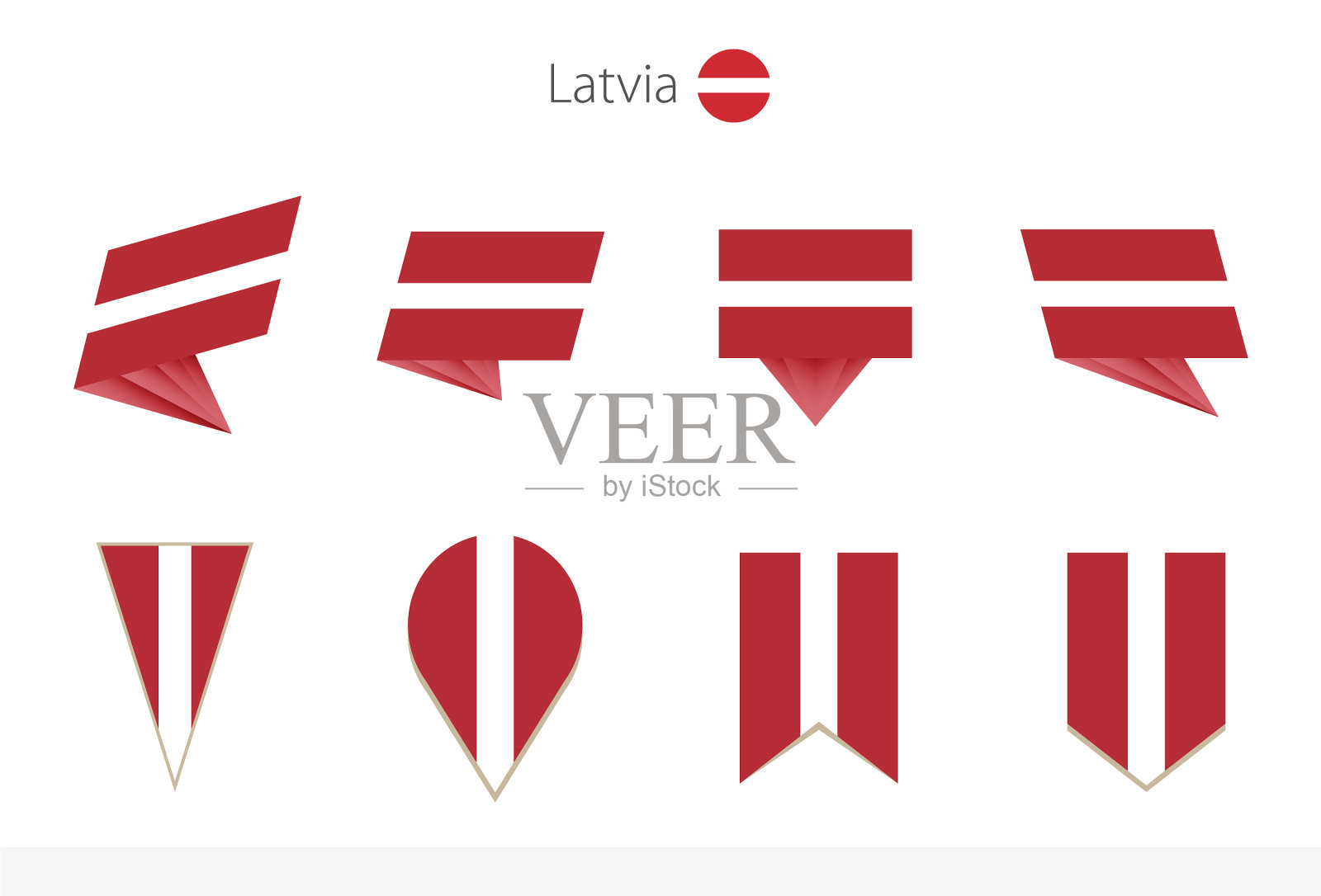 拉脱维亚国旗征集八种版本插画图片素材