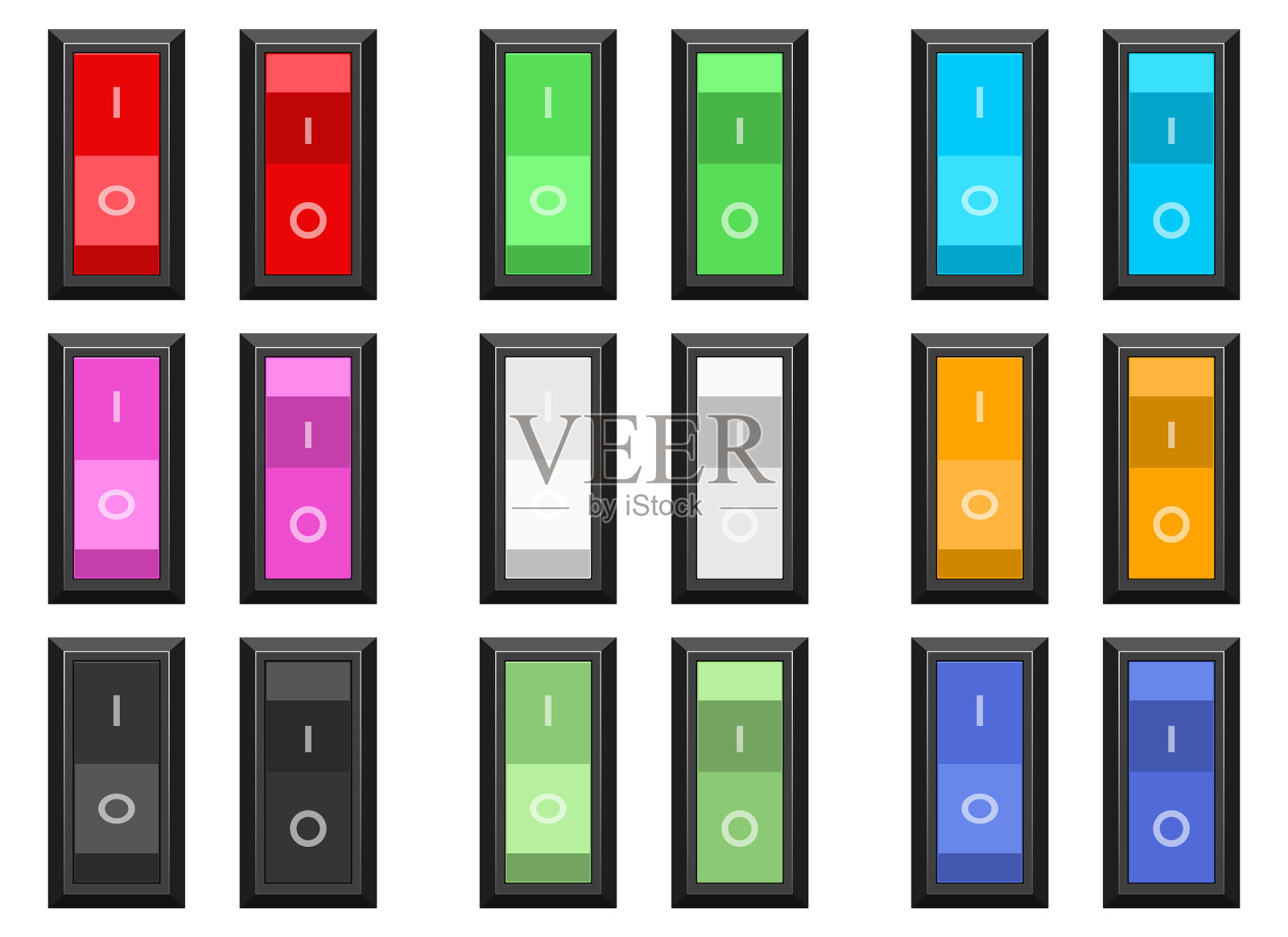 On和off开关设计隔离在白色插画图片素材