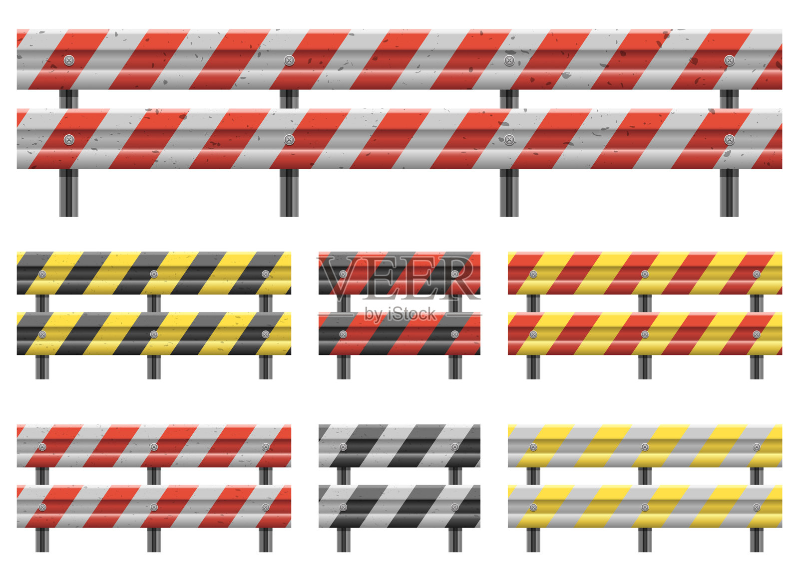 金属道路护栏设计隔离上插画图片素材