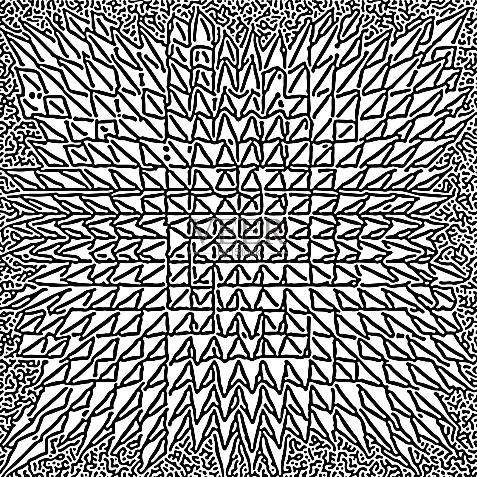 循环对称多尺度图灵模式插画图片素材