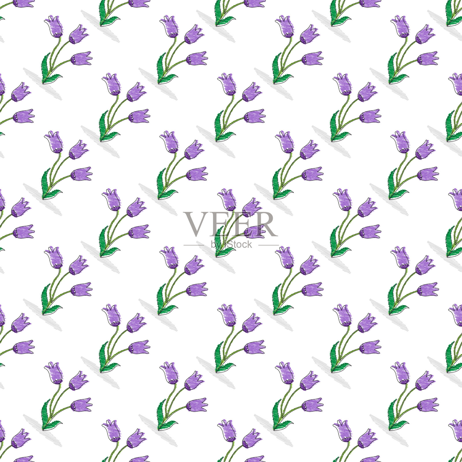 花无缝图案简单的背景插画图片素材