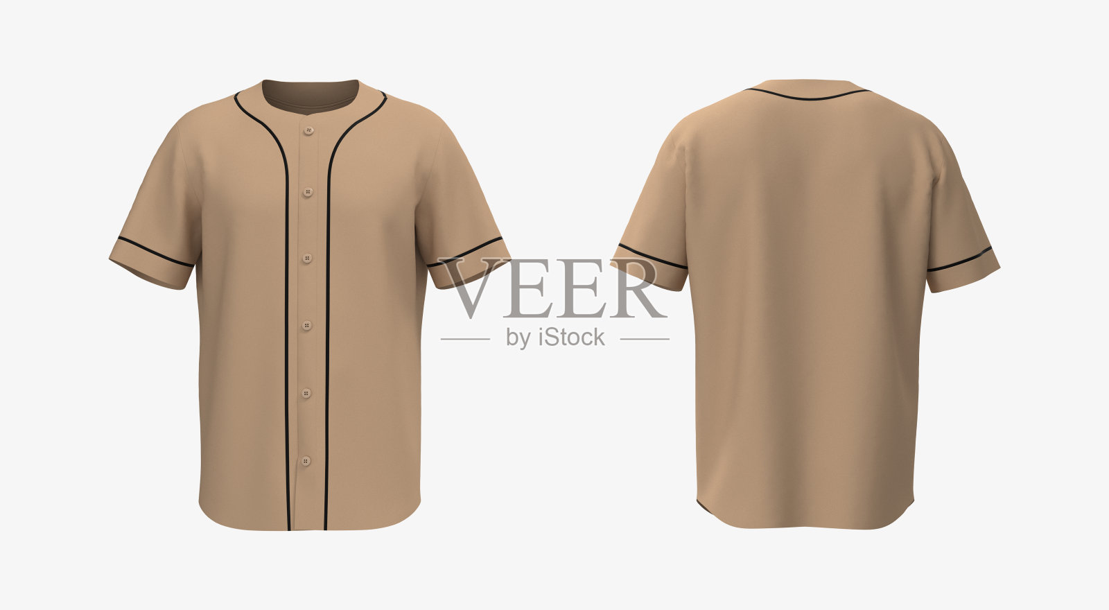 棒球t恤模型在前面和后面的观点照片摄影图片