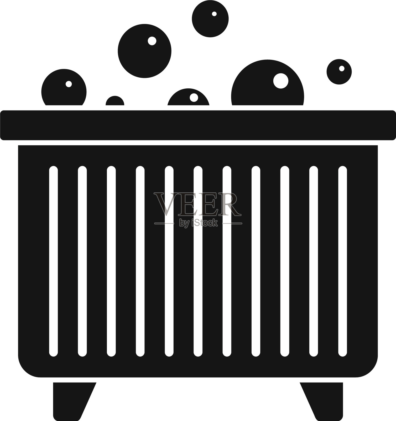 泡泡按摩浴缸图标简单的风格设计元素图片