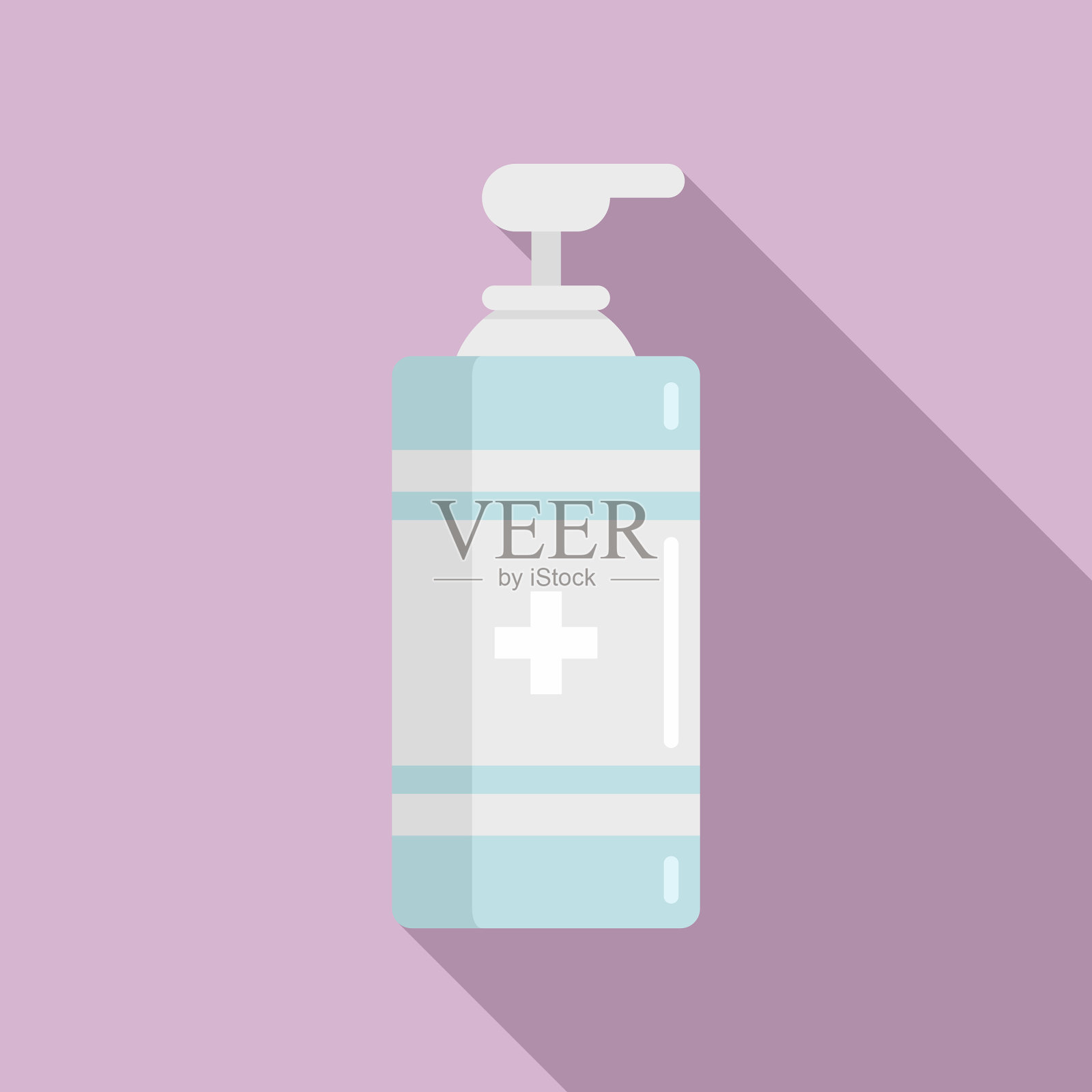 杀菌凝胶分配器图标平坦风格插画图片素材