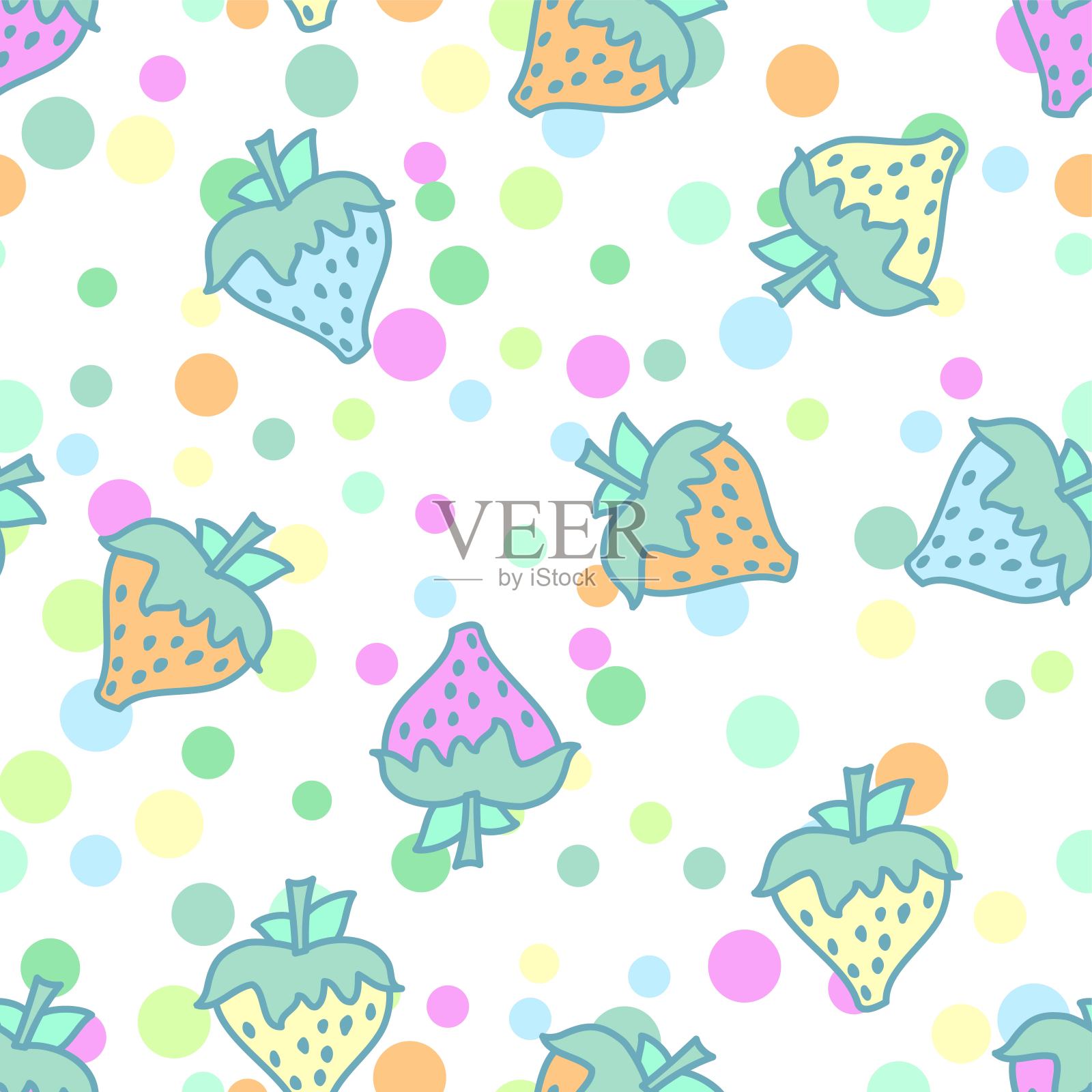 可爱的仙人掌矢量重复图案在天蓝色的背景插画图片素材