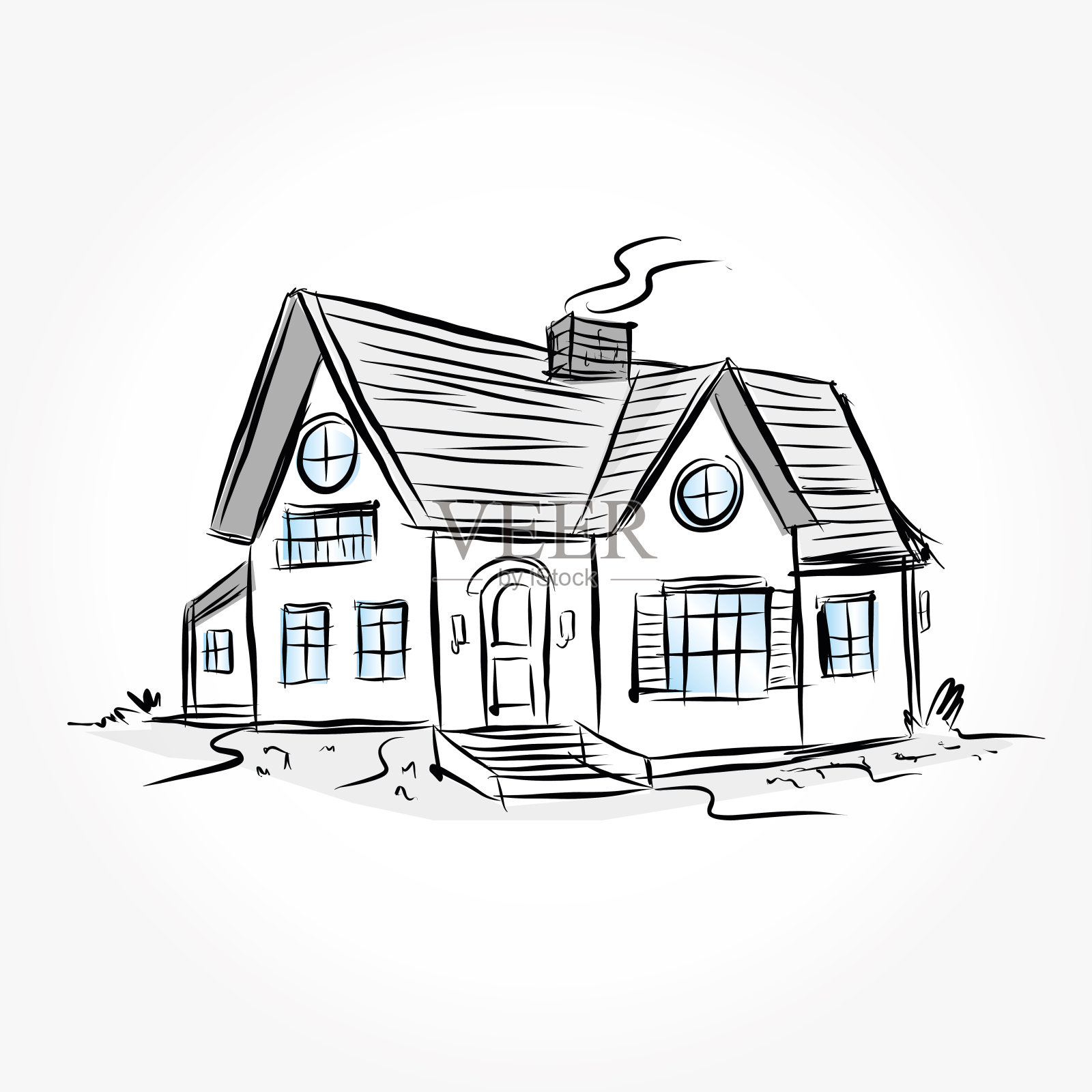 矢量插图的建筑设计。在绘画风格上。设计元素图片