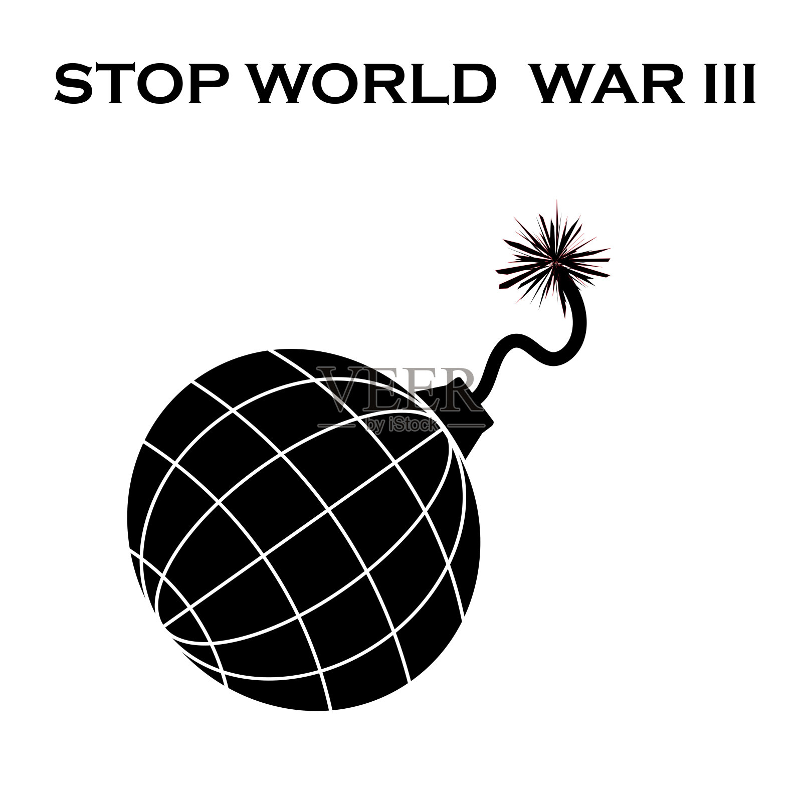 停止第三次世界大战的概念。插画图片素材