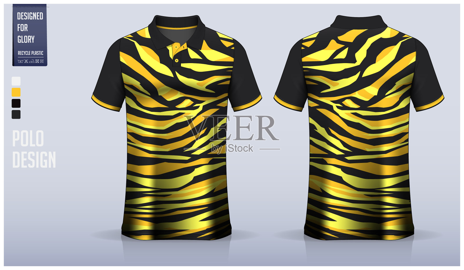 Polo t恤模型模板设计插画图片素材