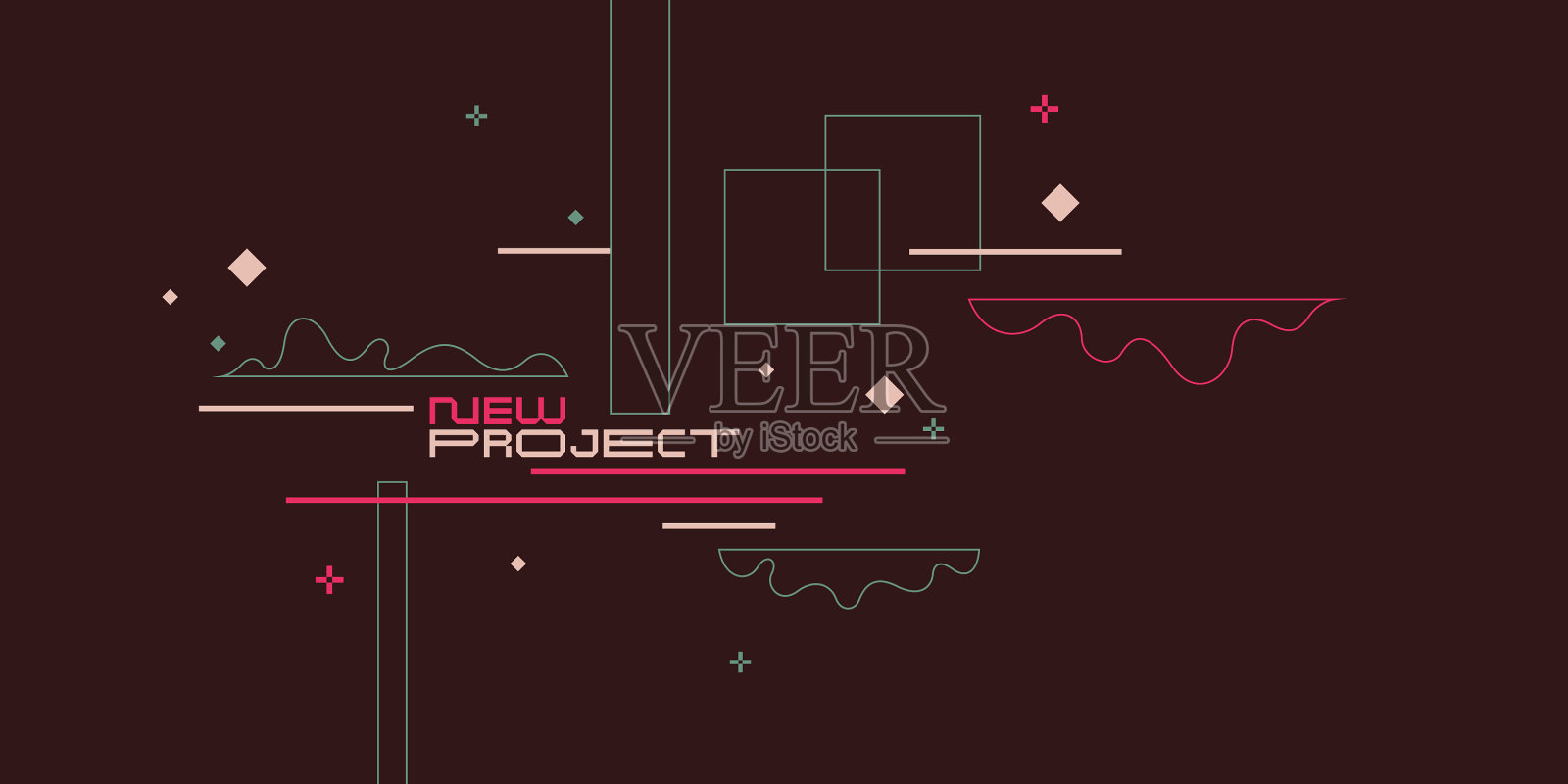 带有抽象元素的现代背景插画图片素材