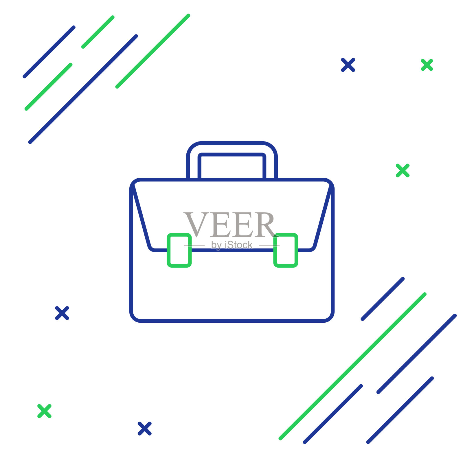 线公事包图标隔离在白色背景插画图片素材