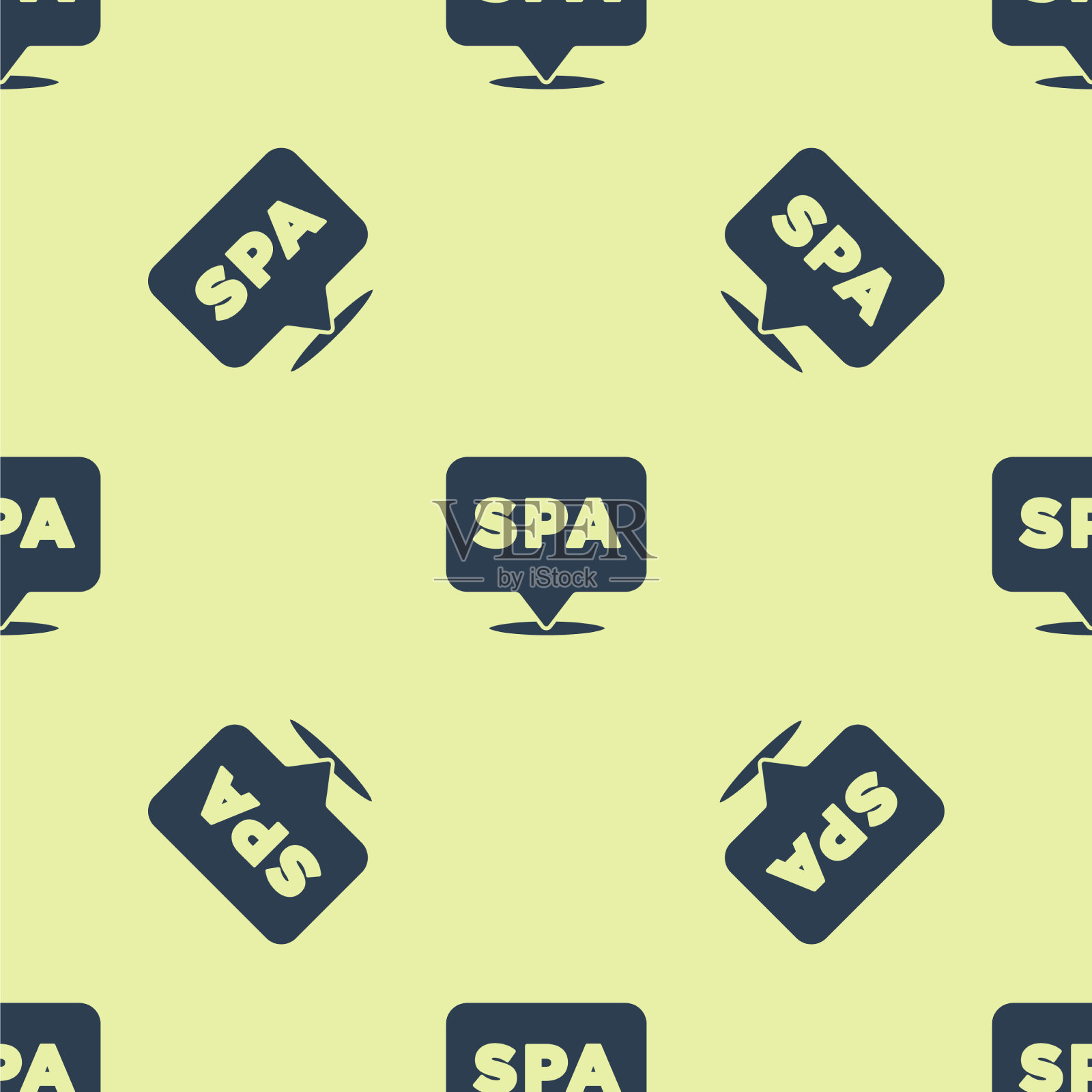 蓝色水疗沙龙图标孤立无缝模式上插画图片素材