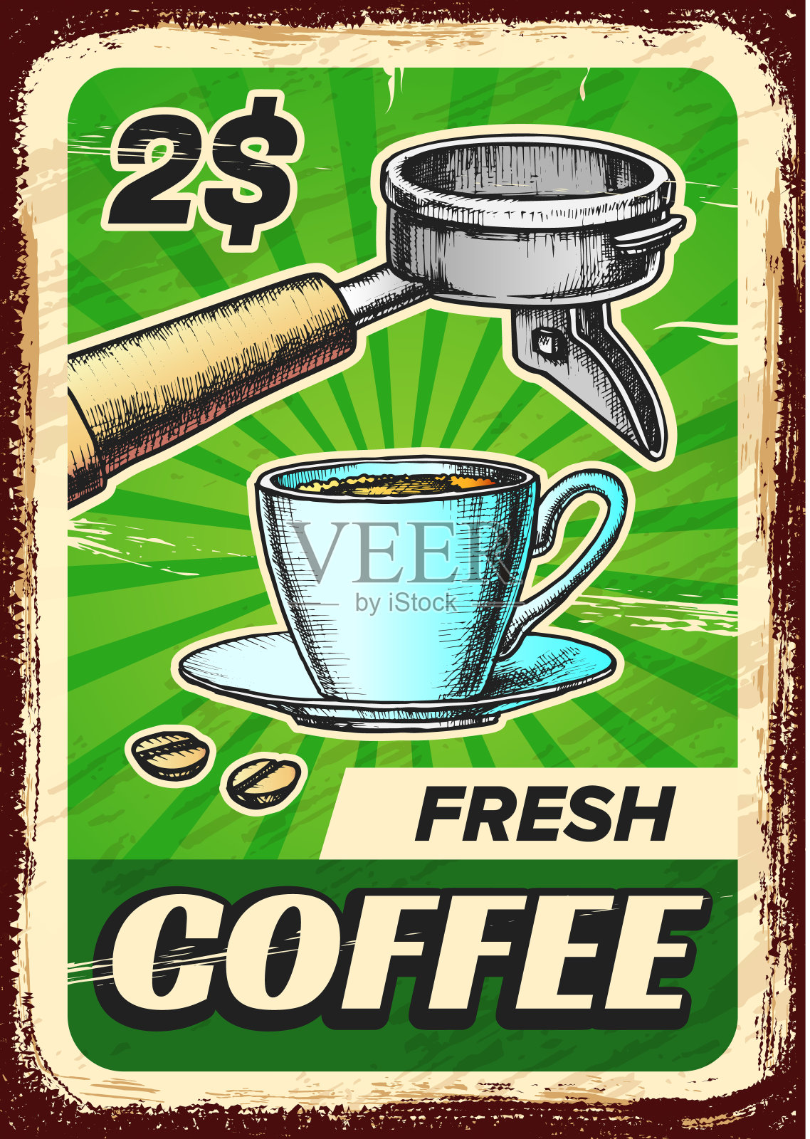 新鲜咖啡创意广告海报向量插画图片素材