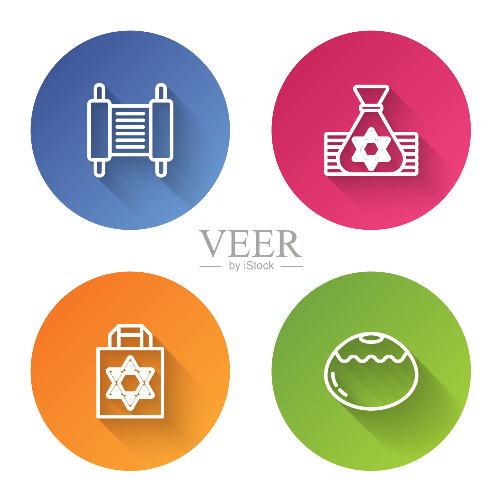 定行律法卷轴犹太钱袋购物插画图片素材