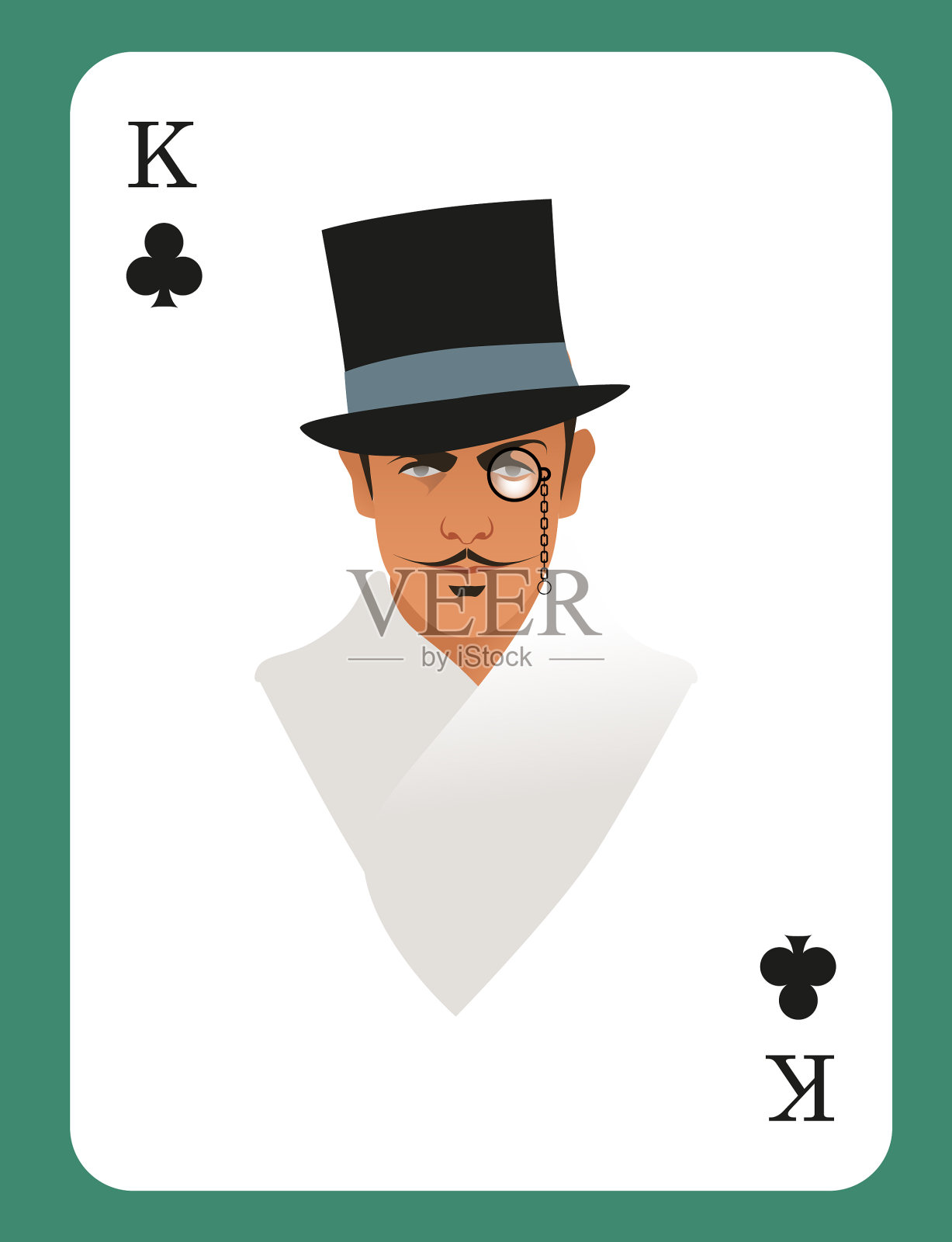 国王俱乐部优雅的绅士戴大礼帽插画图片素材