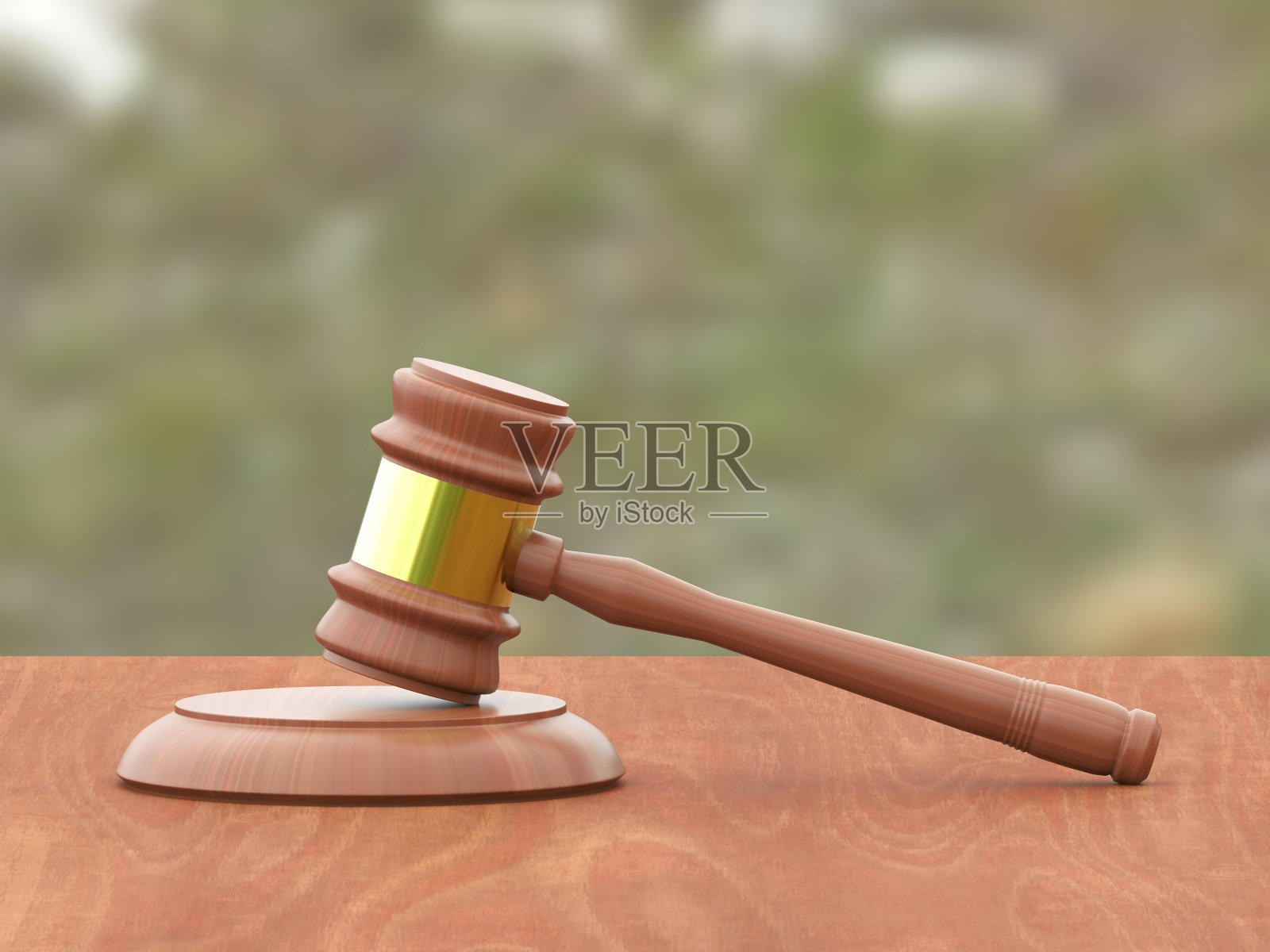 3D插画：法槌与法院背景照片摄影图片