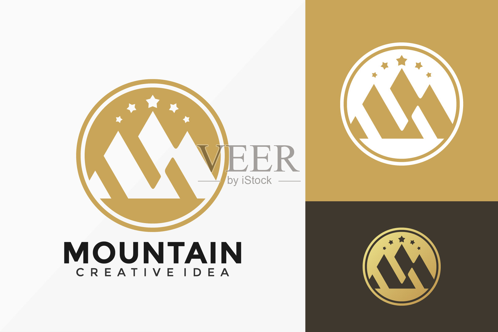 豪华山的标志设计抽象会徽插画图片素材