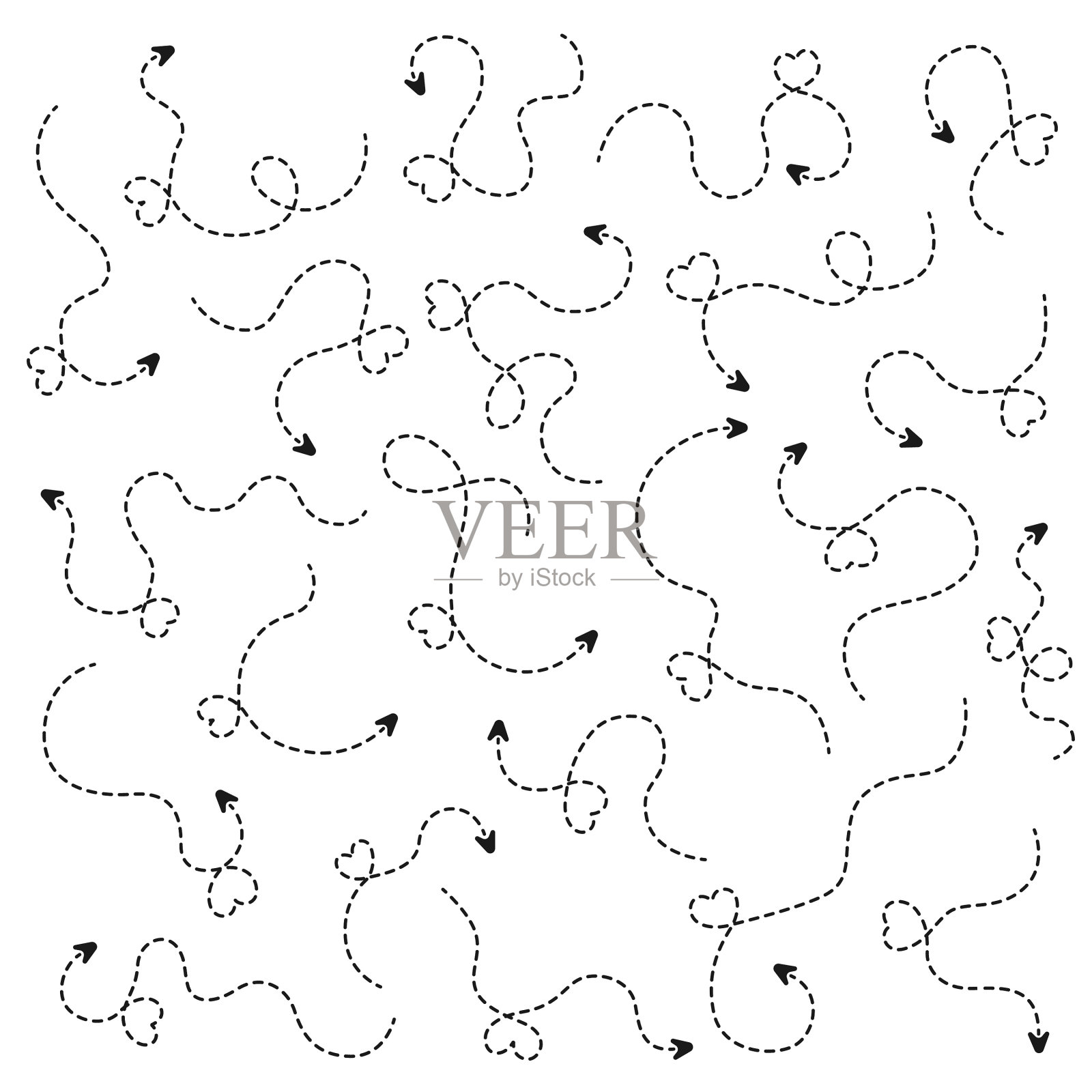 用心手绘的箭头线插画图片素材