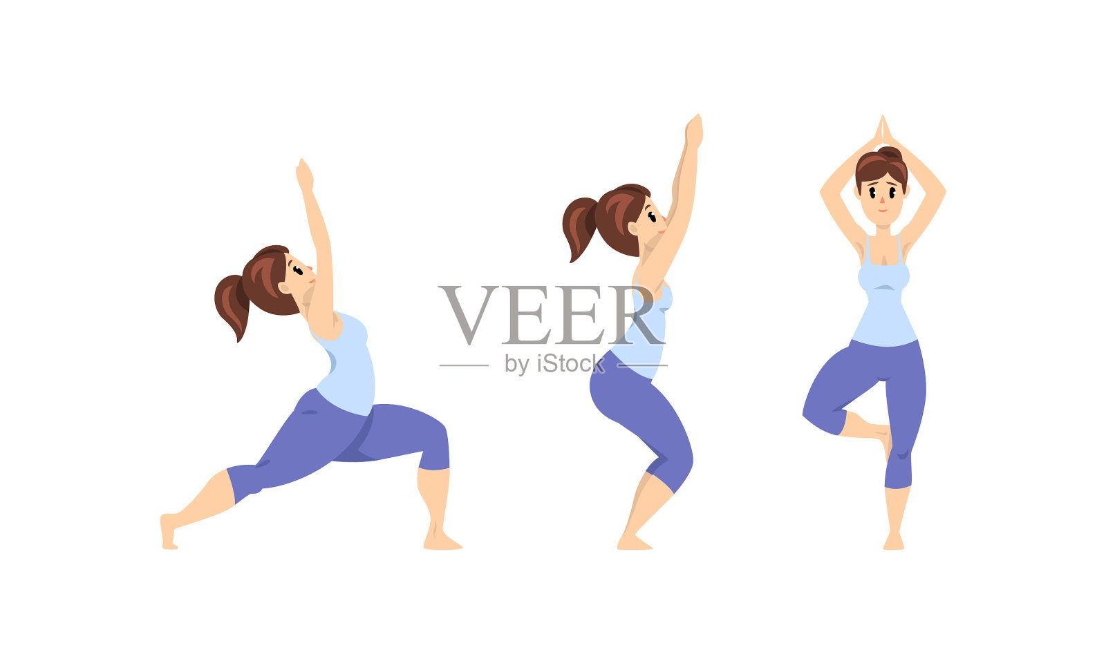 练瑜伽的年轻女子使一个苗条的女孩变得苗条设计元素图片