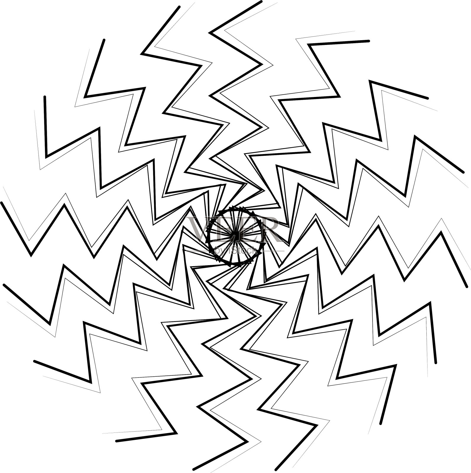 辐射式抽象图案曼荼罗插画图片素材