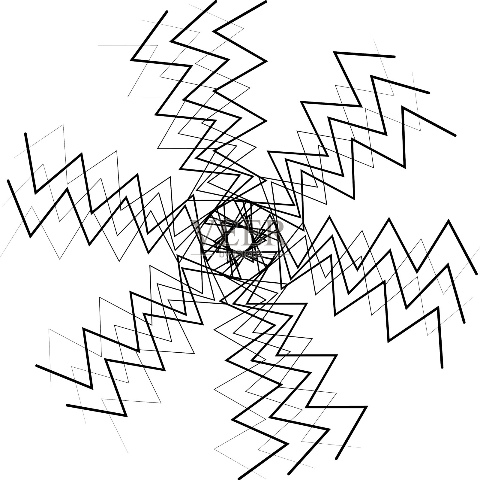 辐射式抽象图案曼荼罗插画图片素材