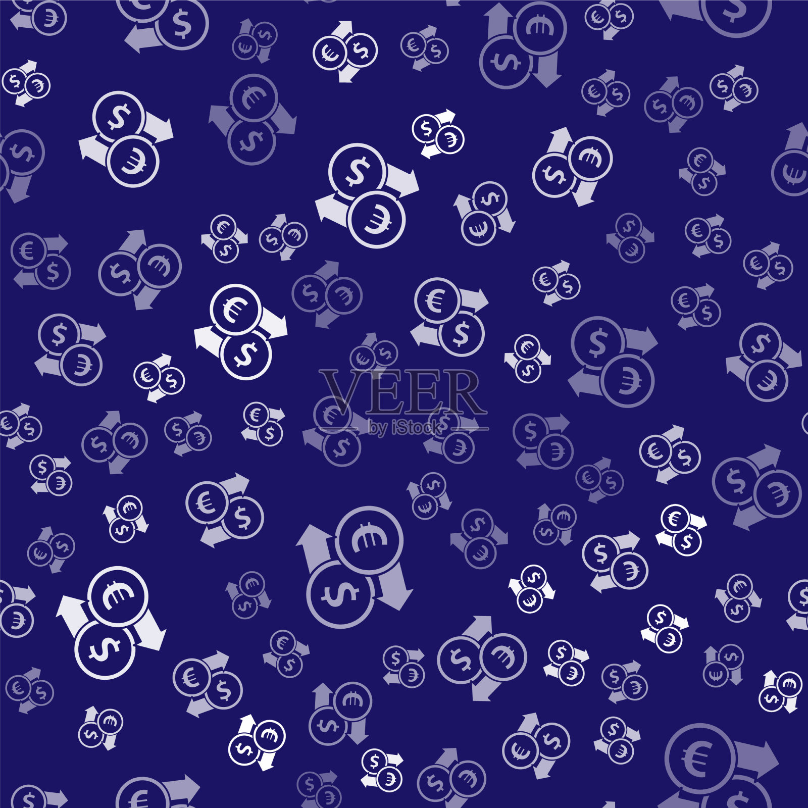 白色货币兑换图标孤立无缝插画图片素材