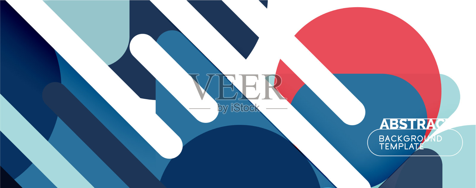 平面的几何圆形形状和动态的线条插画图片素材