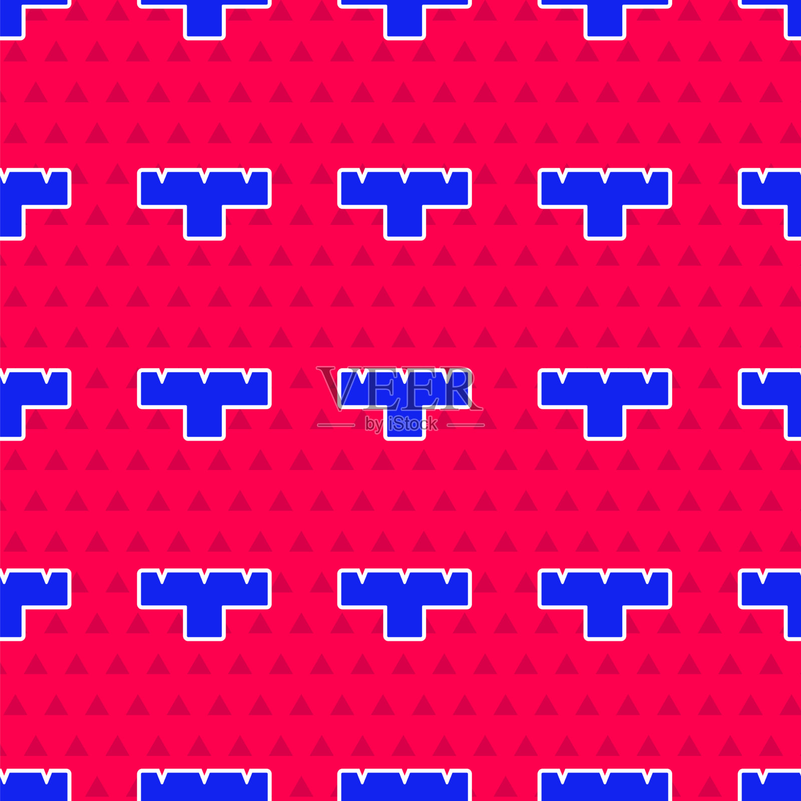 蓝色标记笔附件图标隔离无缝插画图片素材