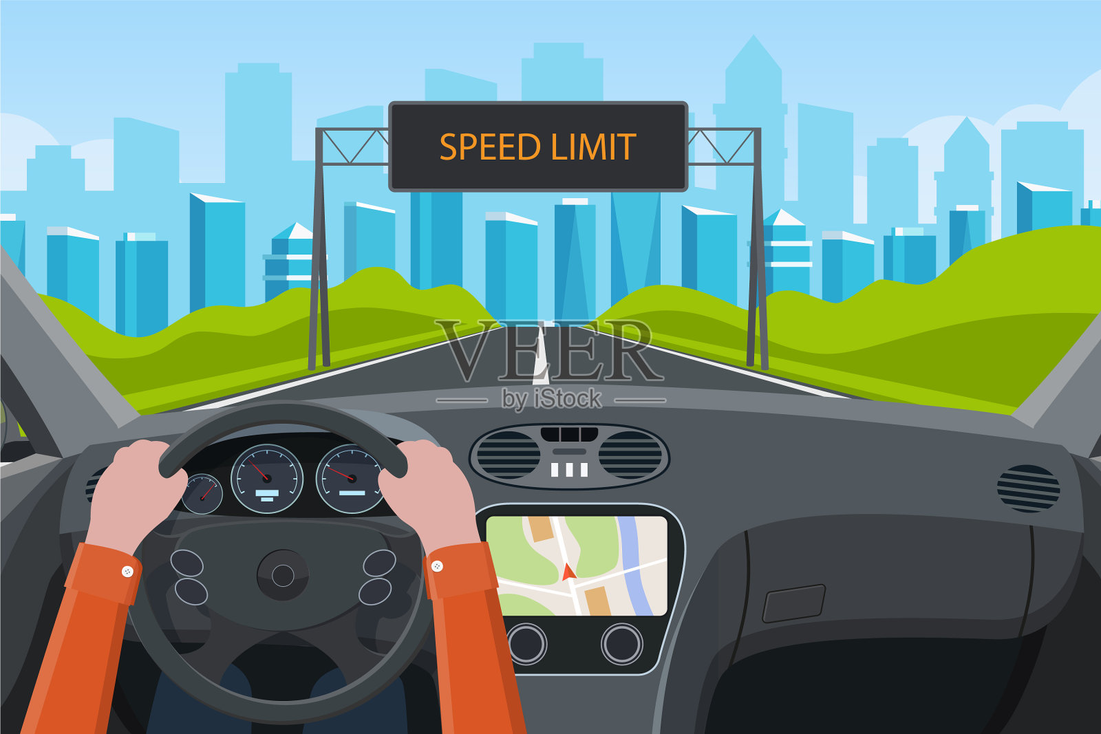 安全驾驶的概念插画图片素材