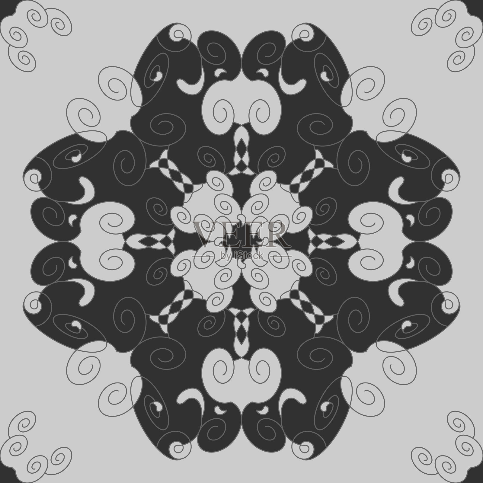 无缝模式与螺旋插画图片素材