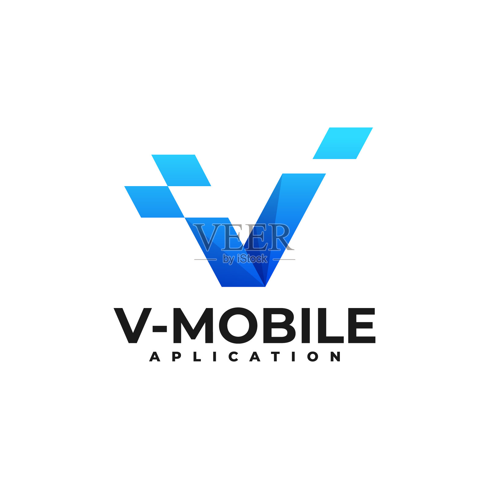 标志字母渐变色彩风格设计模板素材