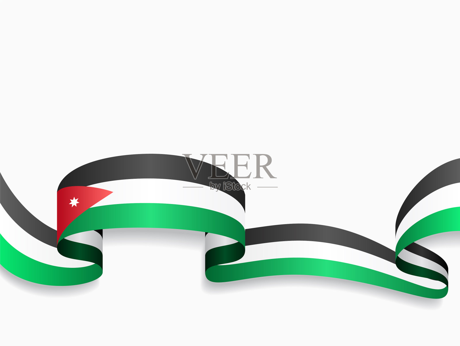 约旦旗帜波浪抽象背景插画图片素材