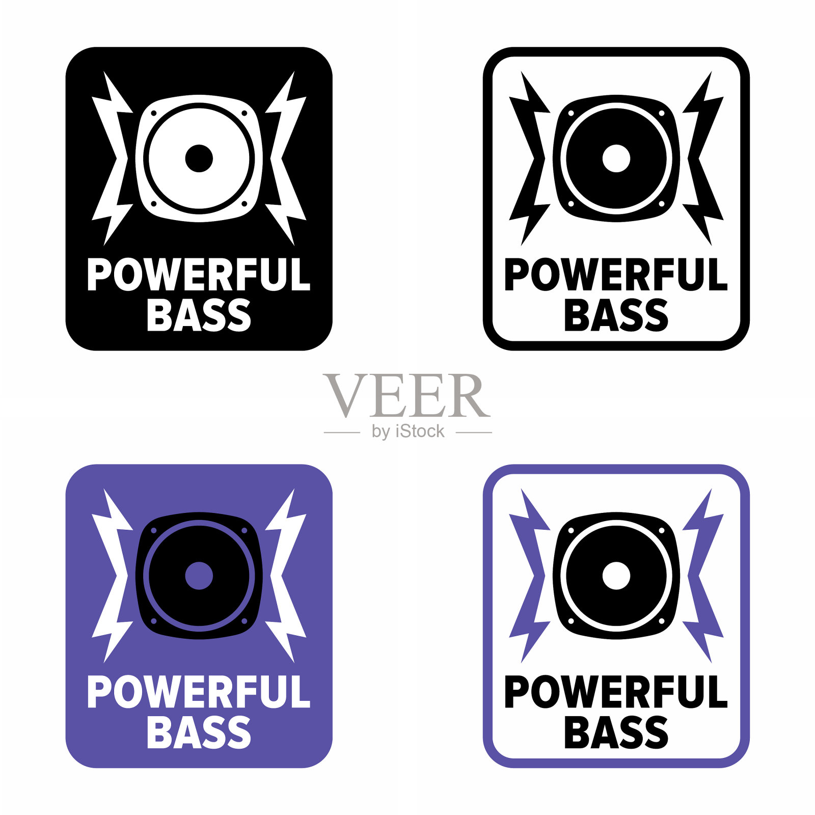 强大的低音扬声器和耳机信息插画图片素材