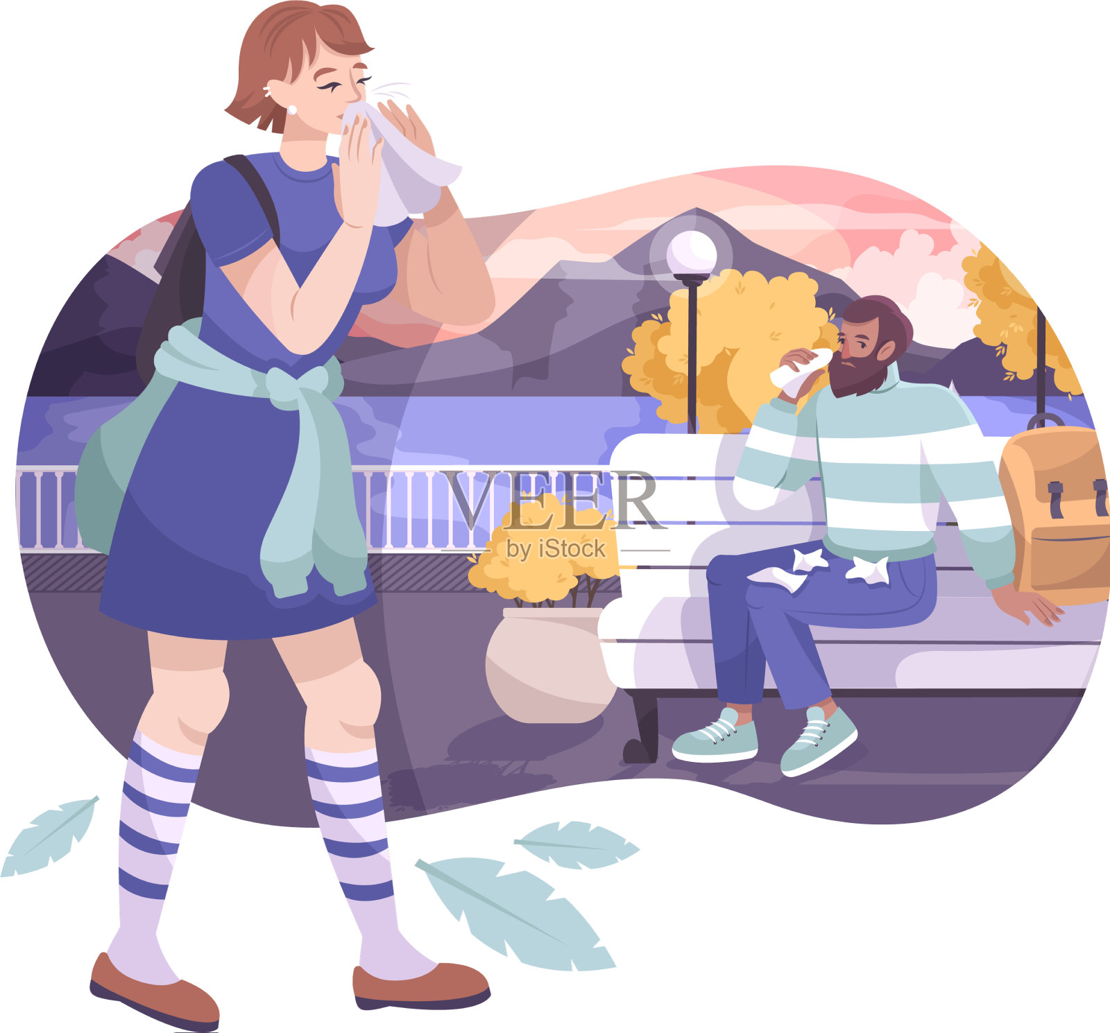 喷嚏秋街作文设计元素图片