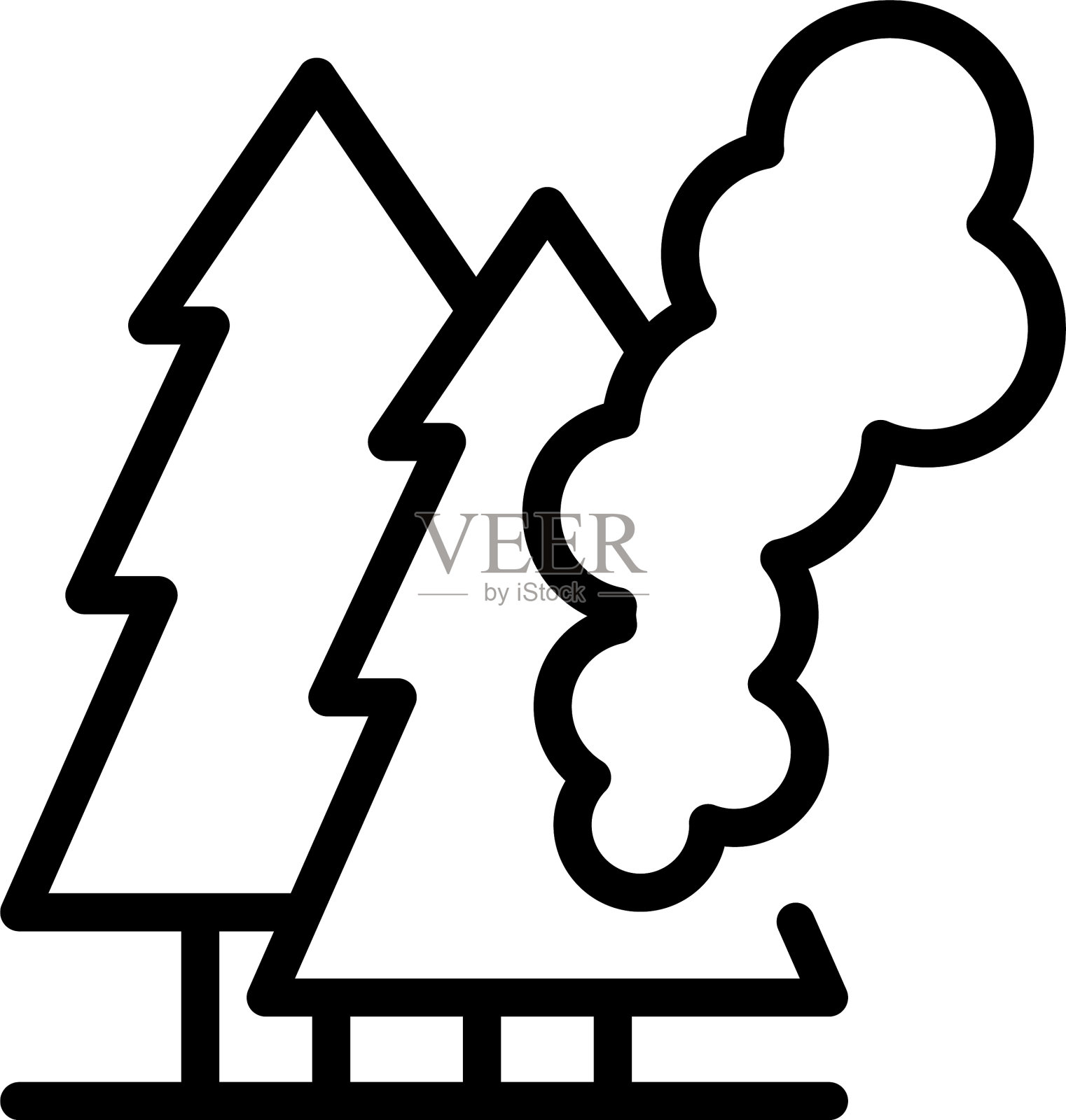 火森林图标轮廓风格插画图片素材