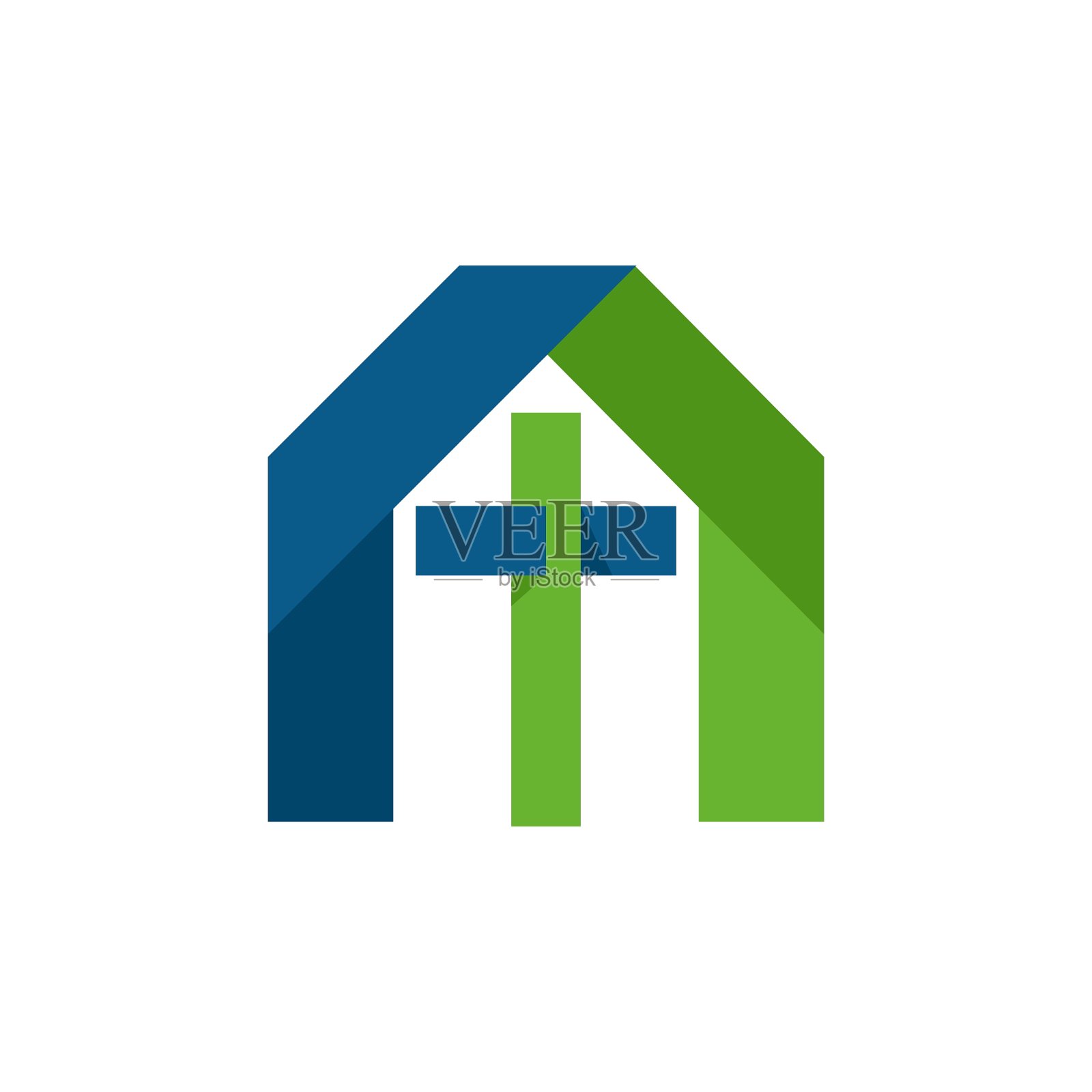 基督教会的标志。圣经的象征。房子的背景是耶稣基督的十字架。插画图片素材