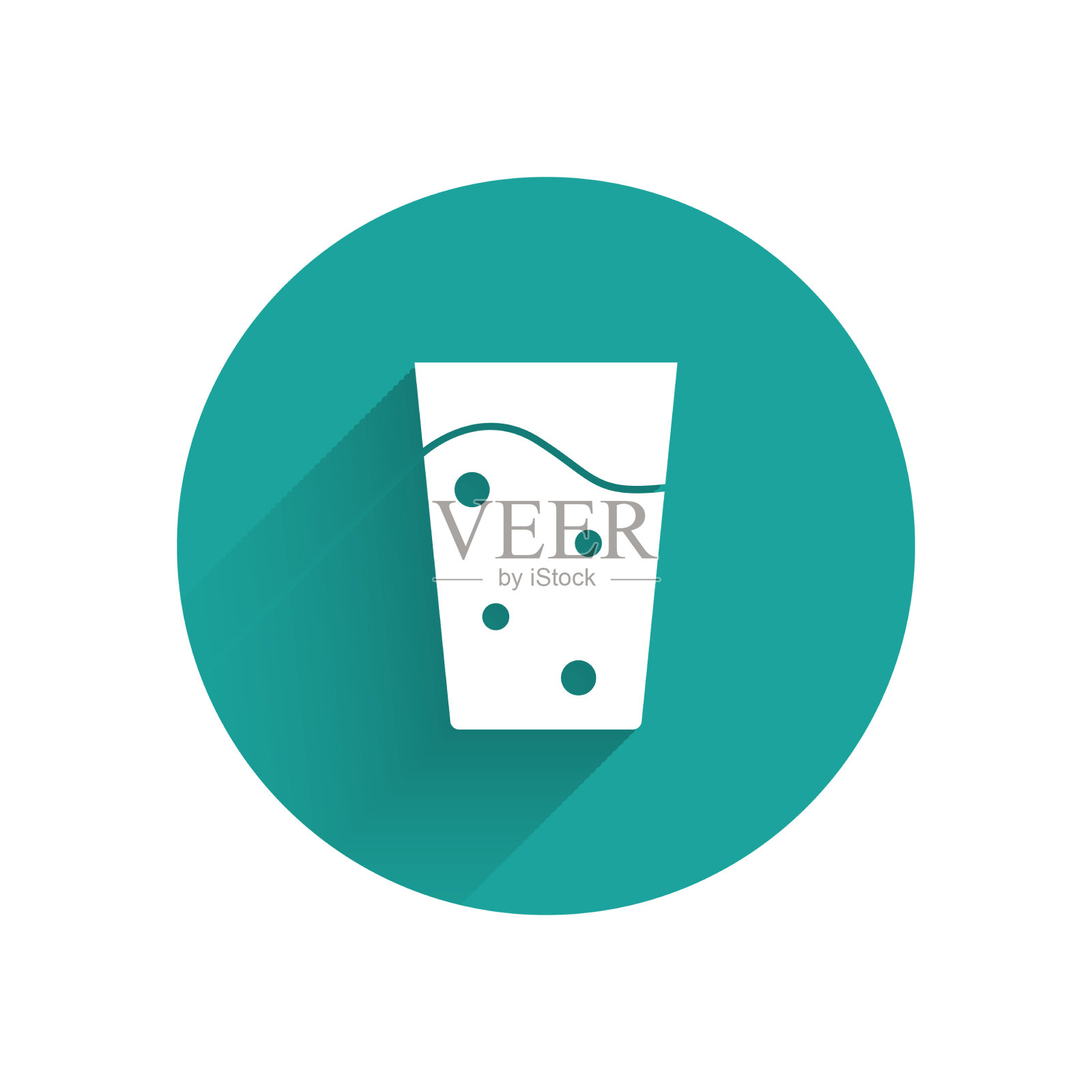 白色玻璃与水的图标隔离与长插画图片素材