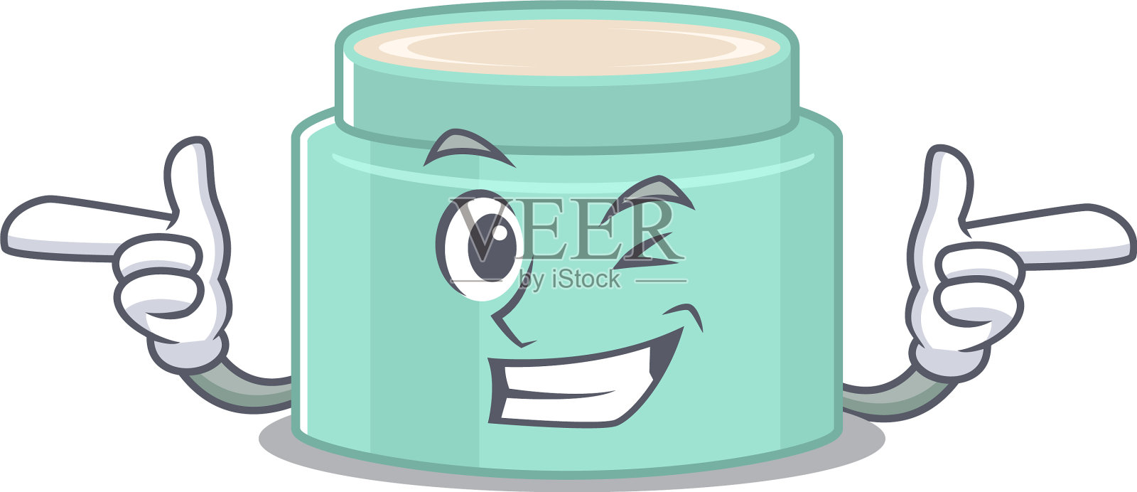 卡通设计的唇膏显示滑稽的脸与设计元素图片