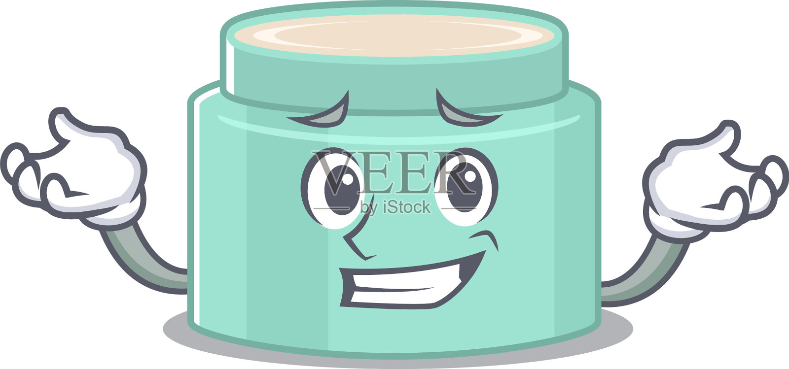 一个可爱的图片咧嘴笑，唇彩漫画设计元素图片