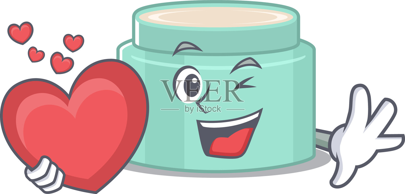 一款甜蜜的唇膏卡通人物造型捧着设计元素图片