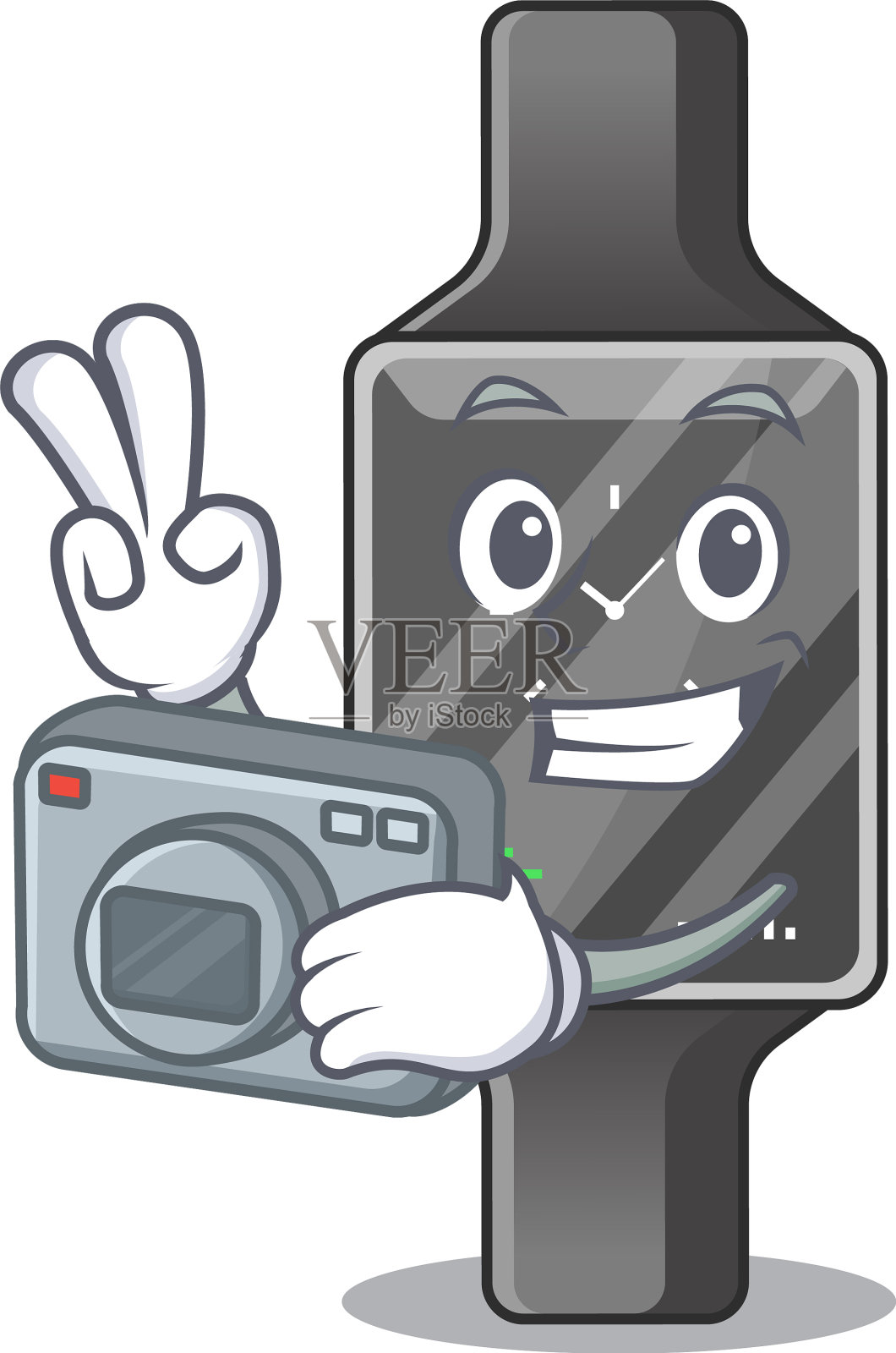 一个熟练的摄影师智能手表工作设计元素图片