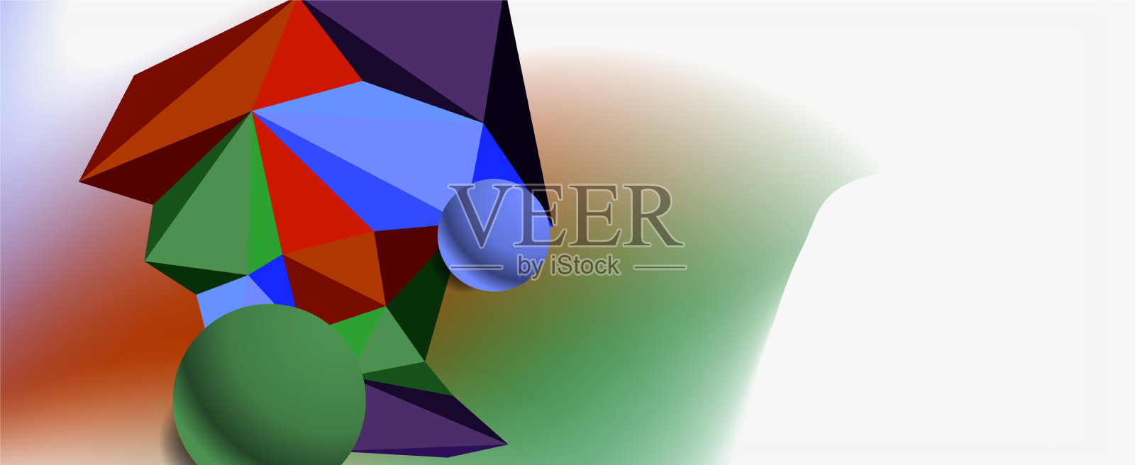 新潮的3d几何构图设计模板插画图片素材