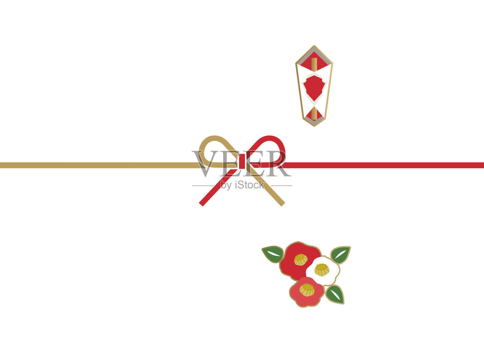 用于礼品包装纸设计的日式图案。礼物盒装饰，幸运符插画插画图片素材