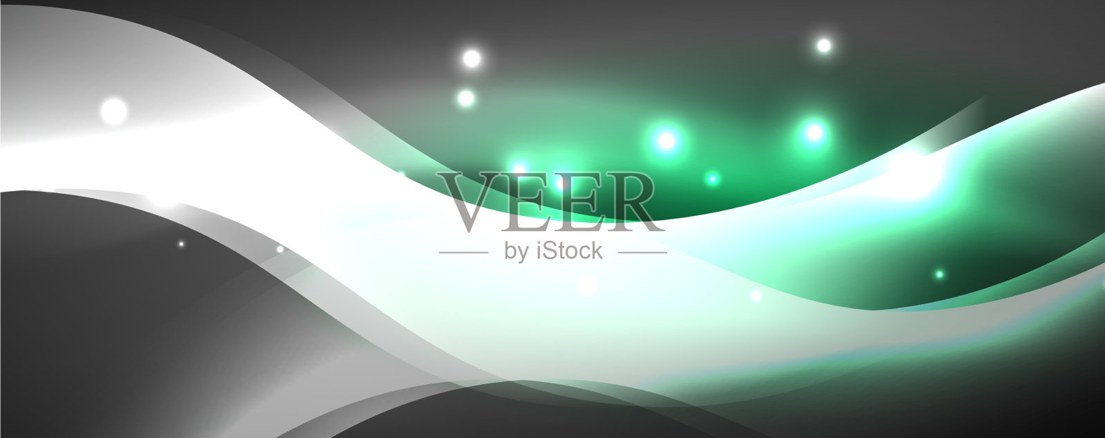 闪闪发光的霓虹波光线抽象插画图片素材