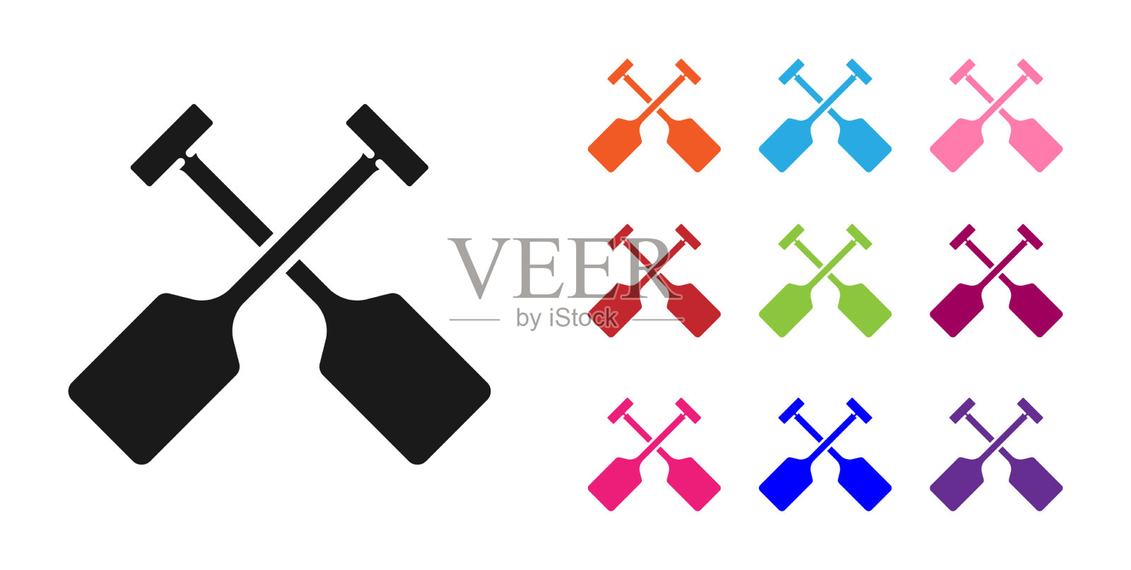 黑色桨图标孤立在白色背景图标素材