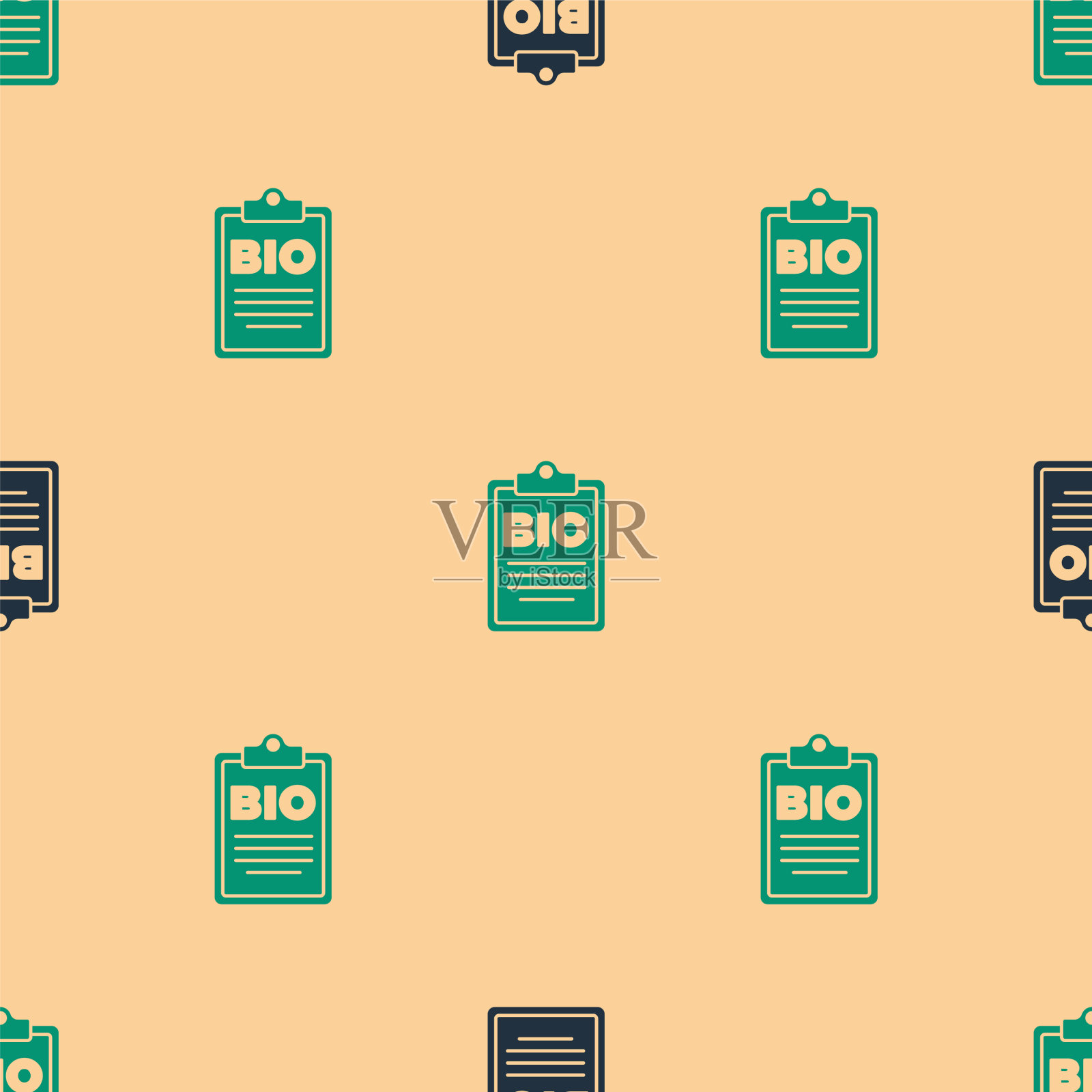 绿色和黑色文档生物绿色健康插画图片素材