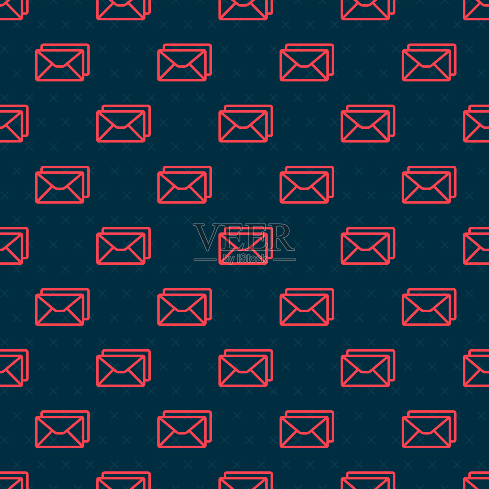 红线包络图标隔离无缝模式插画图片素材